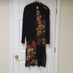 Duster Jacket stylized Kimono Asian print size L
